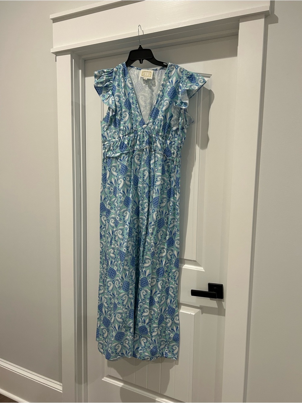 Blue Paisley V-Neck Maxi Dress - Light Blue by Sail to Sable